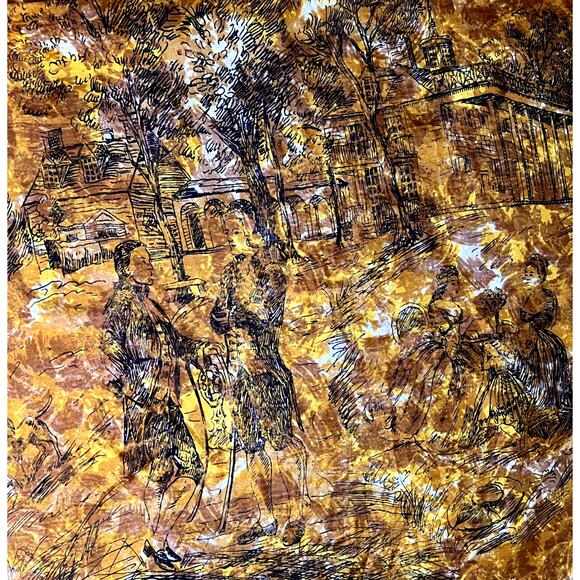 Vintage Silk Scarf to Commemorate the French Revolution - Picture 2 of 6